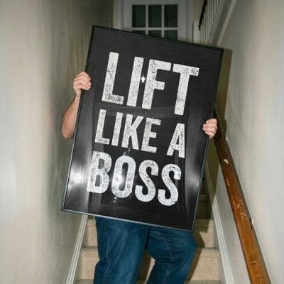 White Black lift Like A Boss Mockup